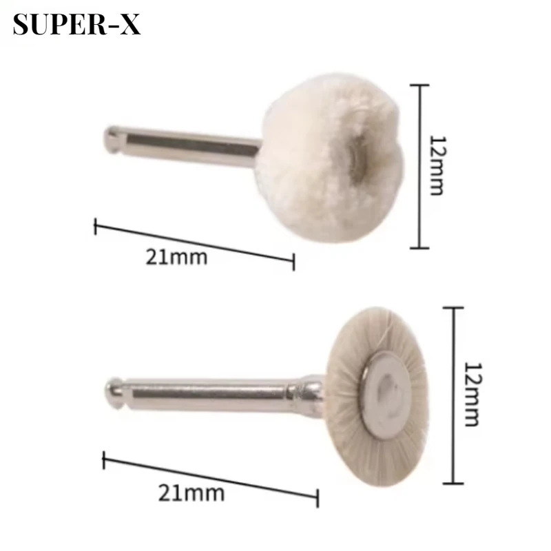 

10/pack Dental Wool Polishing Wheel Buffing Pad Brushes Cleaning Brush Dental Polishing Brush Suitable for Low-speed Rotation