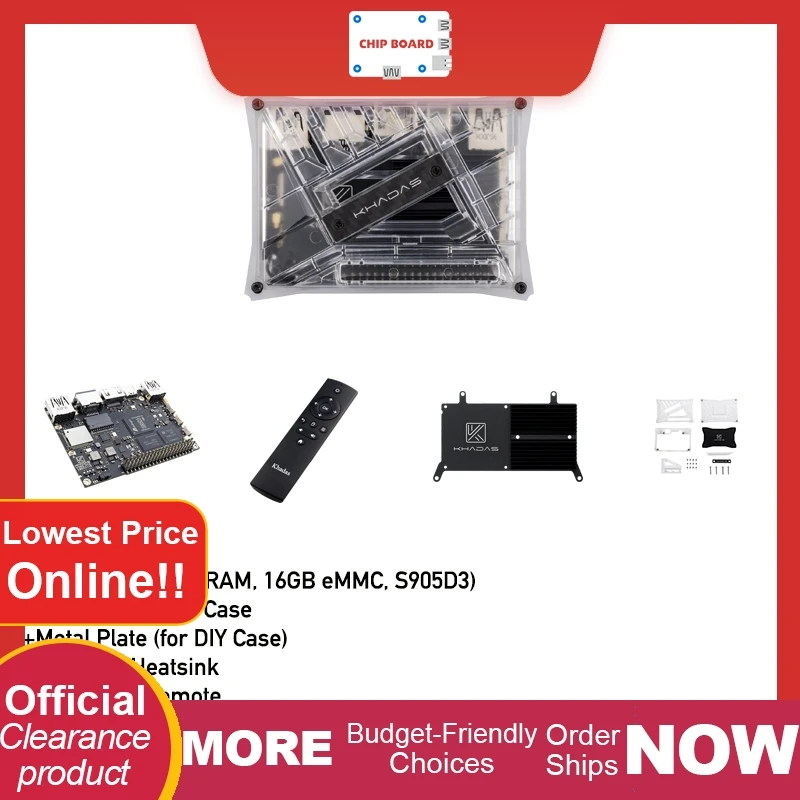 

Khadas VIM3L HTPC Kit: Amlogic S905D3-N0N SBC with DIY enclosure for home theater builds