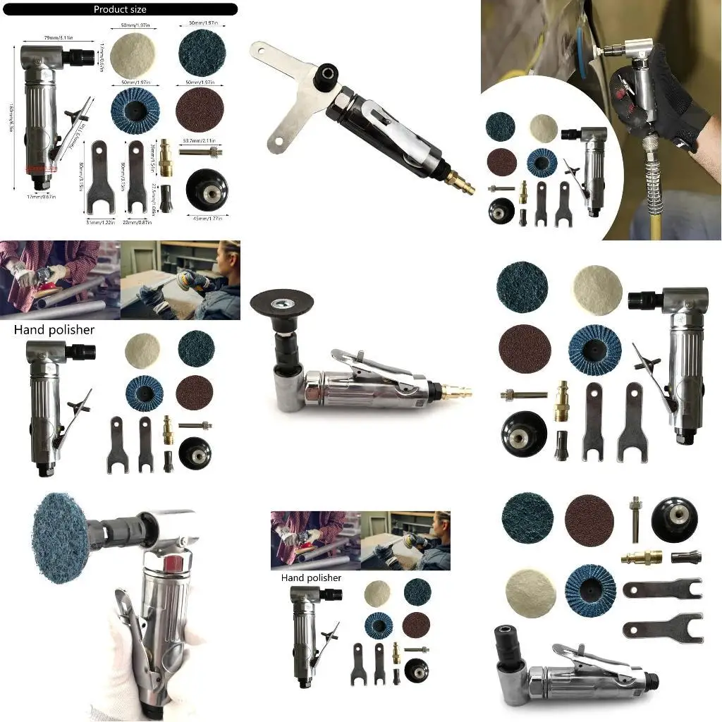 

652F Air Powered Angled Die Grinder with 50mm Corundum Discs, 80 Mesh Flap