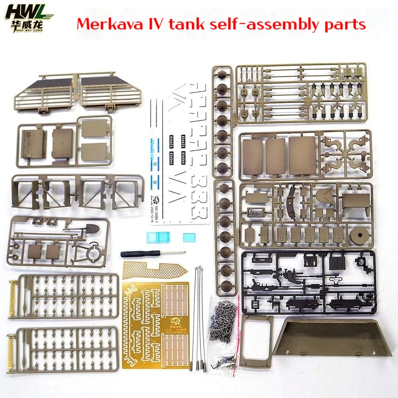 Henglong 3958-1 Mekava Remote Control Tank Self Assembly Parts Package Metal Etching Sheet Decorative Machine Gun Components