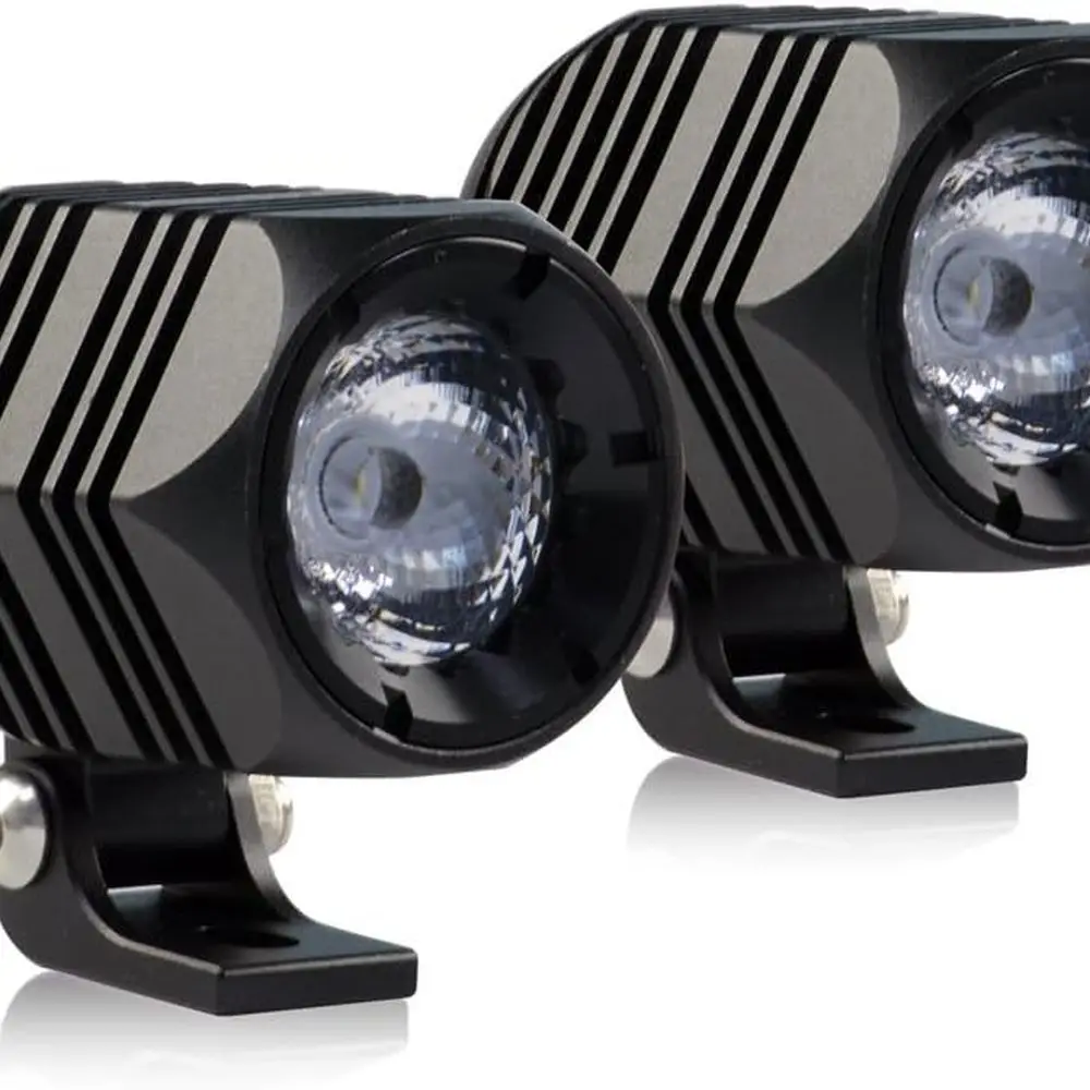 2 Cool White LED Motorcycle Fog Lights - IP68 Waterproof, 2 Pack for 4x4 Off-Road, Truck, Marine & Heavy Duty Vehicles