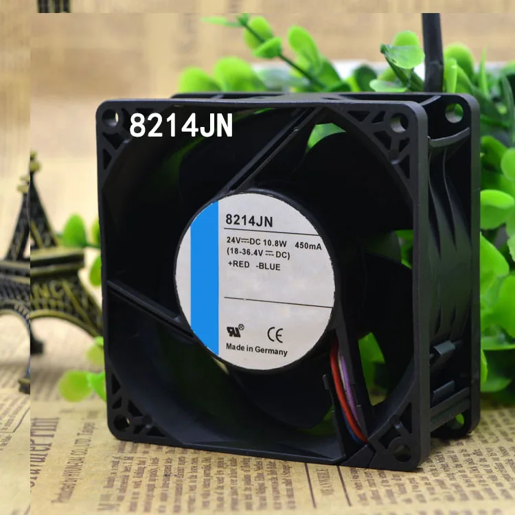 1PCS Sealed  Radiator Manufacturer Frequency Converter Fan 24V Axial Flow Fan 10.8W 80*80*38mm 8214JN Cooling Fan