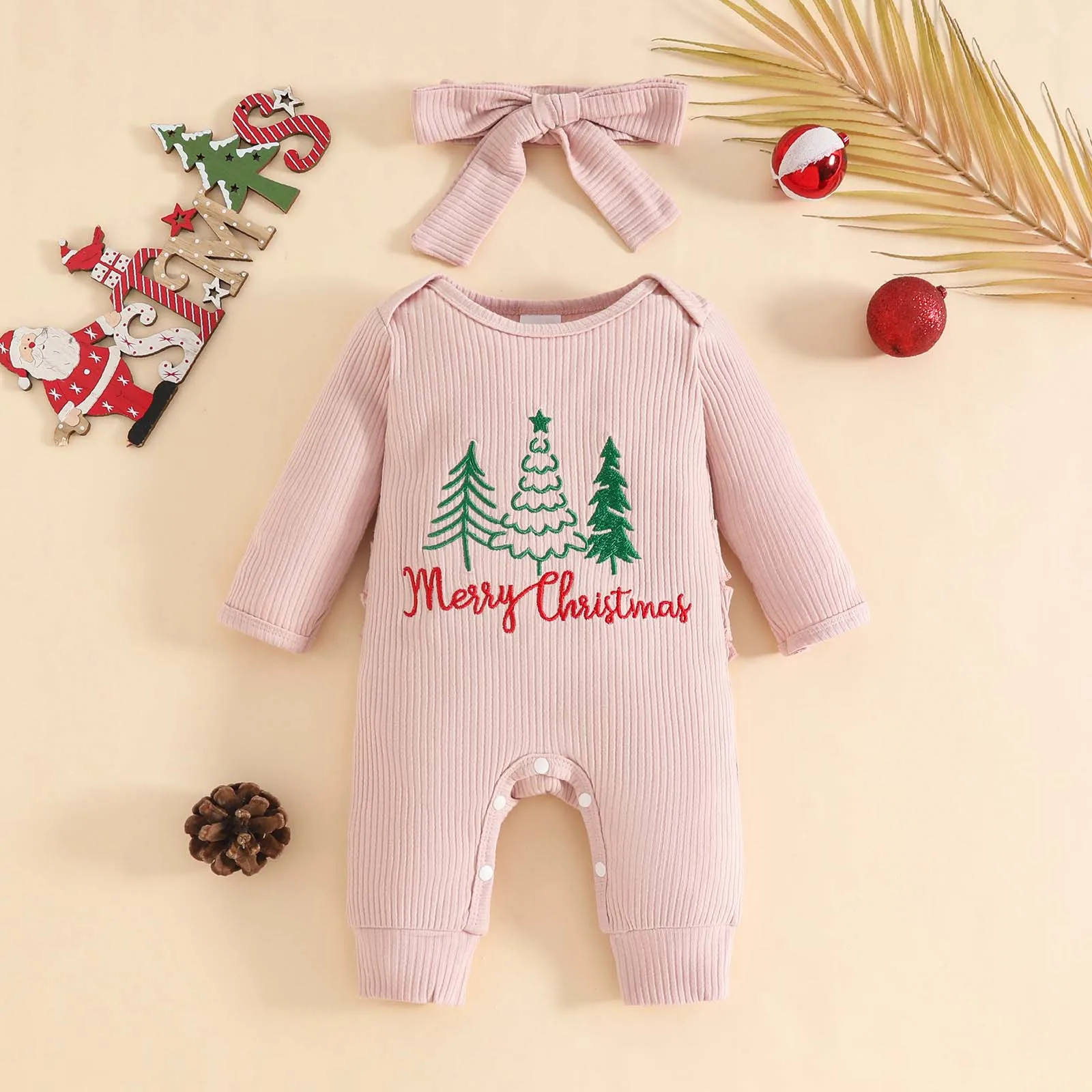 

Fall Winter Clothes Outfits With Headbands Set Newborn Long Sleeve Romper Infant Jumpsuit Cute Baby Clothes Baby Girl Outfit