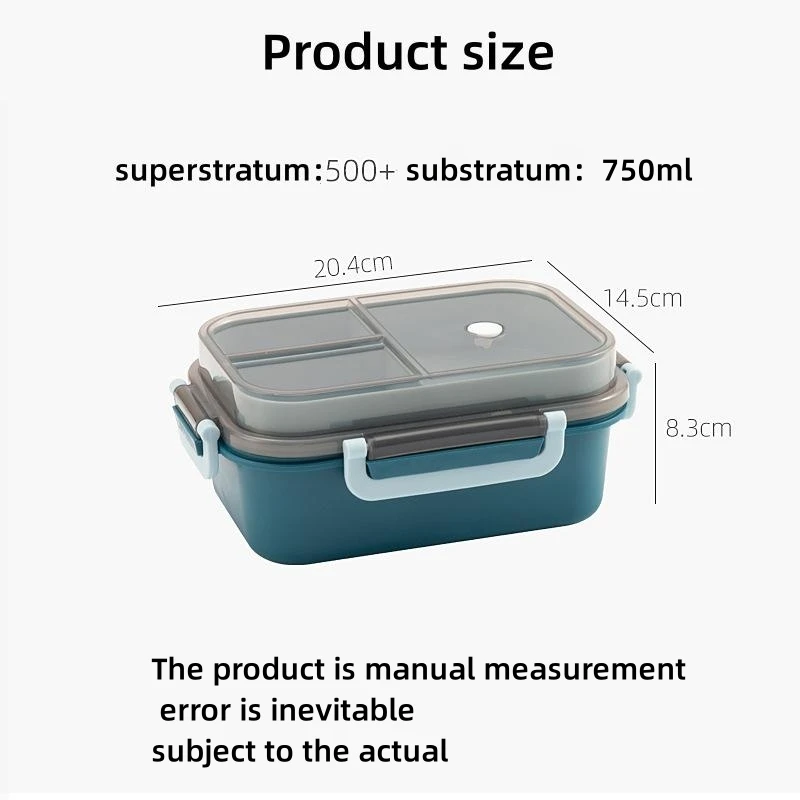 Portable Sealed Lunch Box 2Tier Lattice Microwave Available Heating Student Office Staff Fruit Food Containers with Forks Spoons