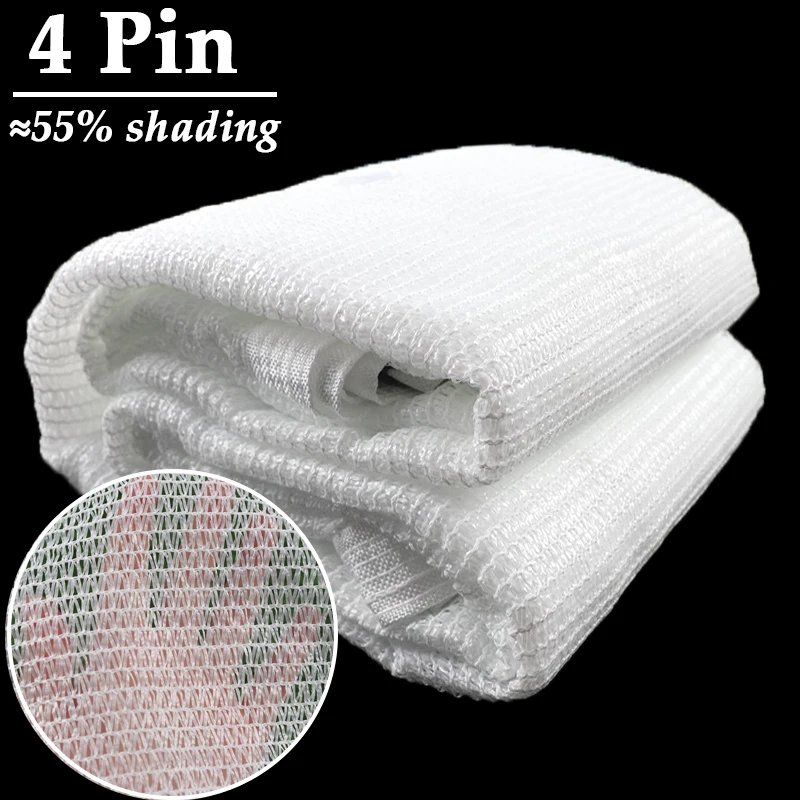 Filet d'ombrage solaire 4 piquets, taux d'ombrage 55%, blanc, anti-UV, pour serre, balcon, gazebo, jardin, protection solaire pour plantes succulentes