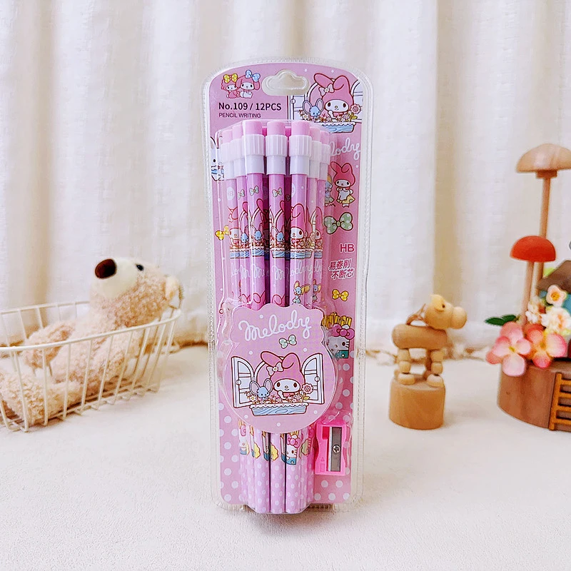 Cute Cartoon Anime Children's Student Homework Pencil Drawing Pencil HB Kawaii Eraser