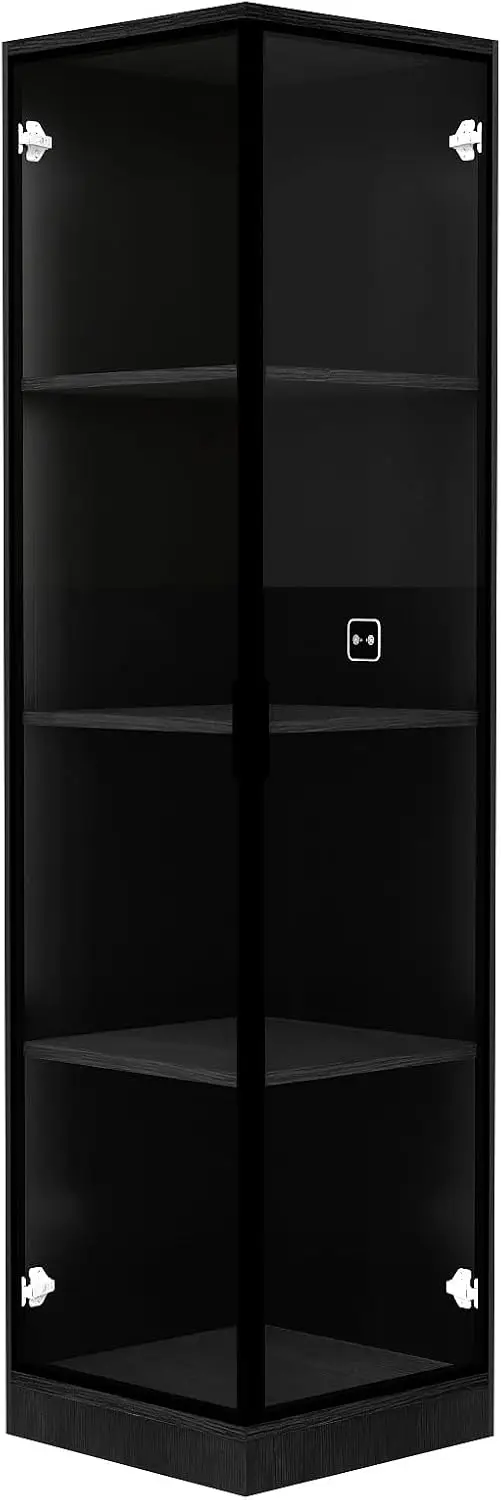 Brand new Auro Home 4-Tier Display Cabinet with 3color Light& Human Body Sensor Black