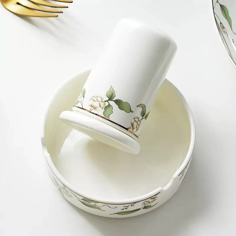 Quality bone china ashtrays, ceramic home decoration, holder for toothpicks, ceramic personalized toothpick stand