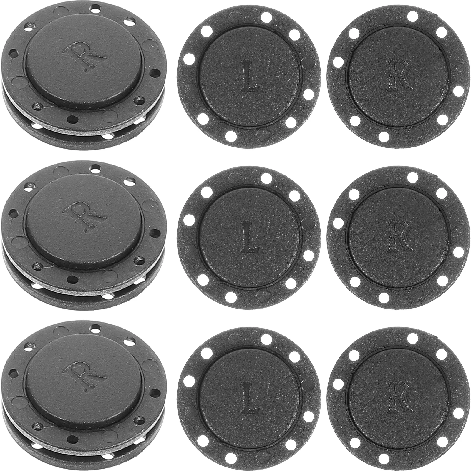 

6 Pairs Magnetic Buttons Coat Snaps Buttons Invisible Snaps Fasteners Press Studs DIY Sewing Accessories (Black, Diameter 26cm)