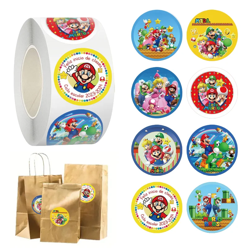 

500pcs Super Mario Bros Stickers Cartoon Thank You Stickers for Envelope Sealing Labels DIY Party Gift Labels Decoration Sticker