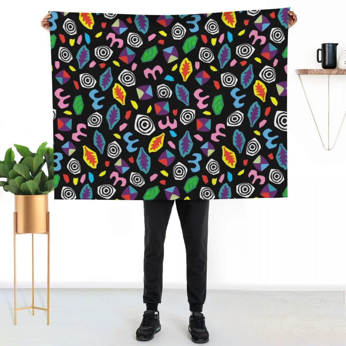 80s Romper (larger print) Throw Blanket Decoratives Summer Beddings Soft Luxury Throw Extra Large Throw Flannels Blankets