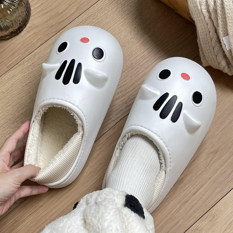 Xiaomi Winter Women's Household Cotton Slippers Thick Sole Non-Slip Large Size 36-45 Warm Platform Slippers Couple Home Shoes