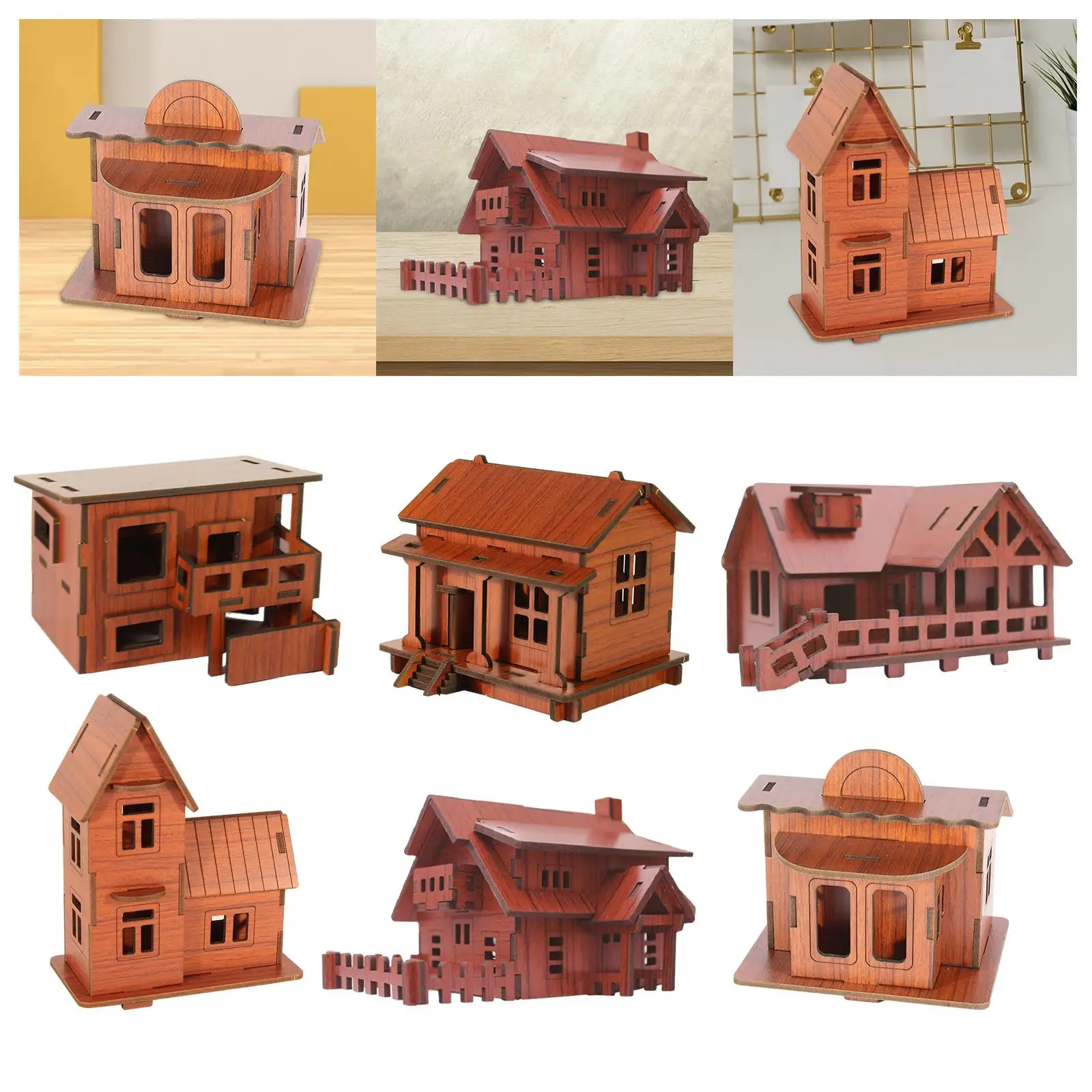 3D-puzzel Architectuur Home Decor Handwerk Onderwijs Speelgoed Hut Gebouwen 3D-puzzel voor decoratie Vakantiecadeau Volwassenen Kinderen