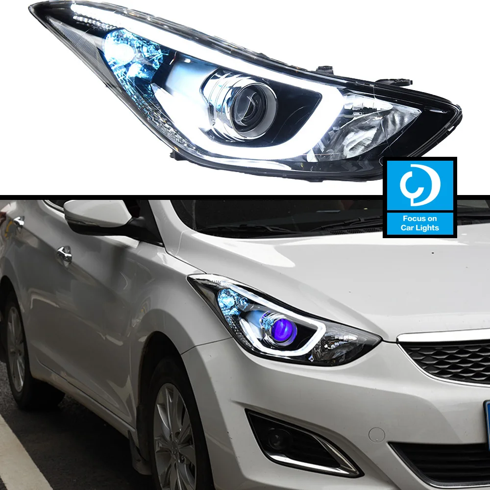 Faro anteriore per auto per Elantra 2011-2016 corea Fiesta LED faro Styling indicatore di direzione dinamico accessori automobilistici 2 pezzi