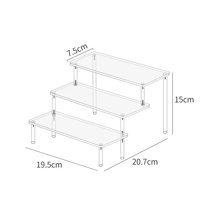 Acrylic Display Stand  Ladder Shelf Hand-made Figure Toy Animation Car Model Blind Box Perfume Storage Model Stand