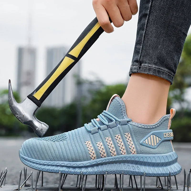 Zapatos de seguridad para el trabajo para mujer, calzado deportivo con punta de acero resistente a los pinchazos, resistente a los impactos,