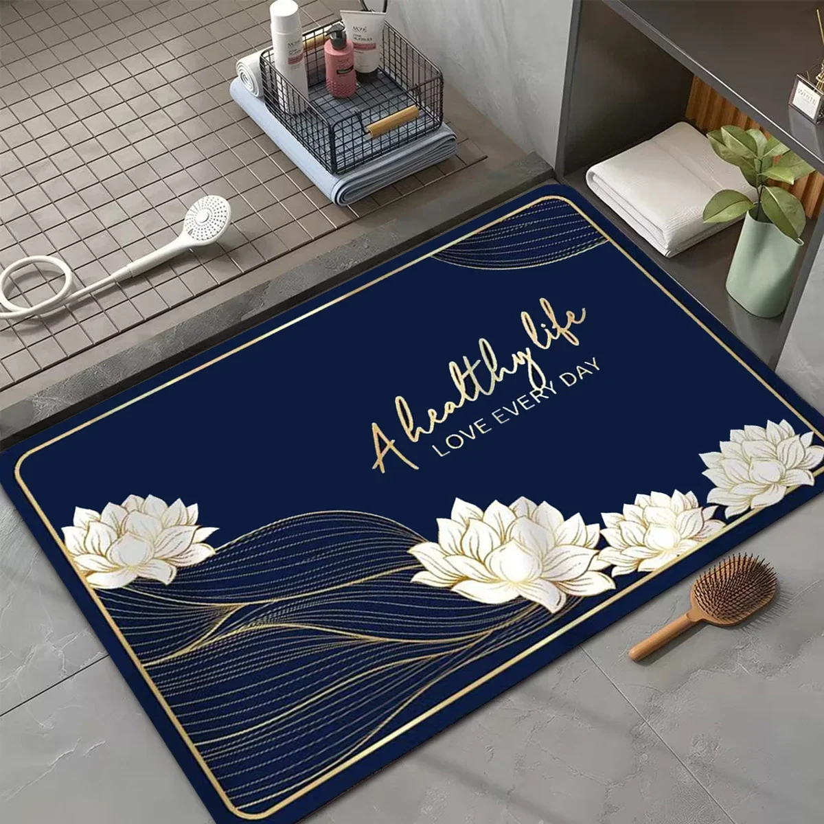 

Абсорбирующий мягкий напольный коврик для ванной с диатомом в считанные секунды, Быстросохнущий Противоскользящий коврик для ванной