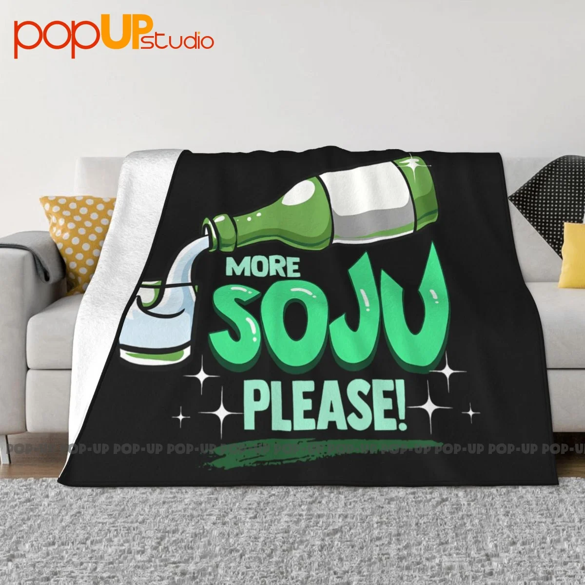 More Soju Please Korean Alcohol Drinking Party Blanket Thick Bedroom Nap Blanket Bedding Throws Sleeping Sheets