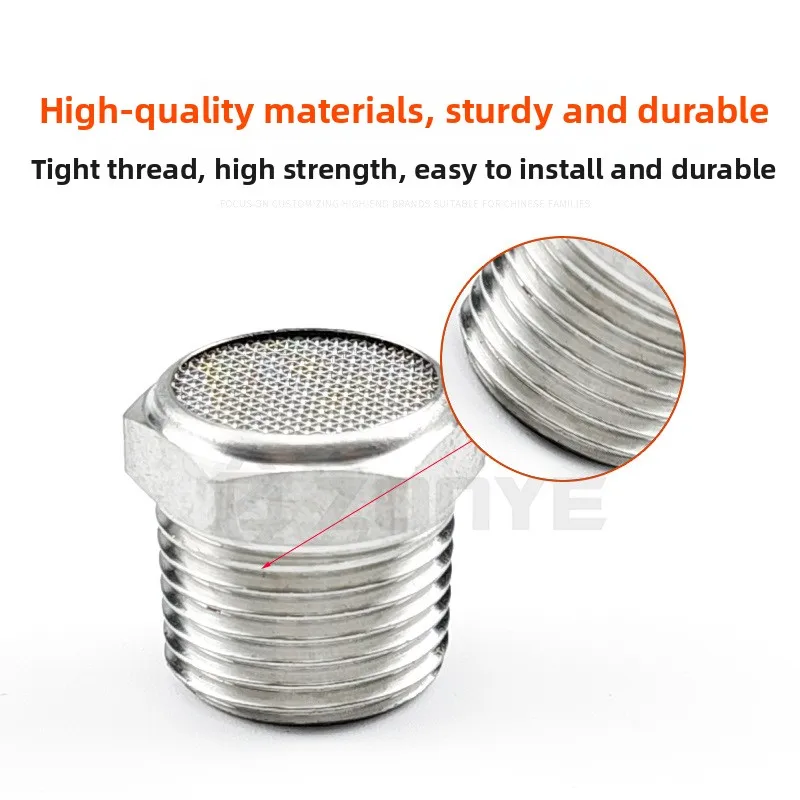 304 Stainless Steel Muffler with Flat End and Pointed End BSL Series G1/8 G1/4 G3/8 1/2