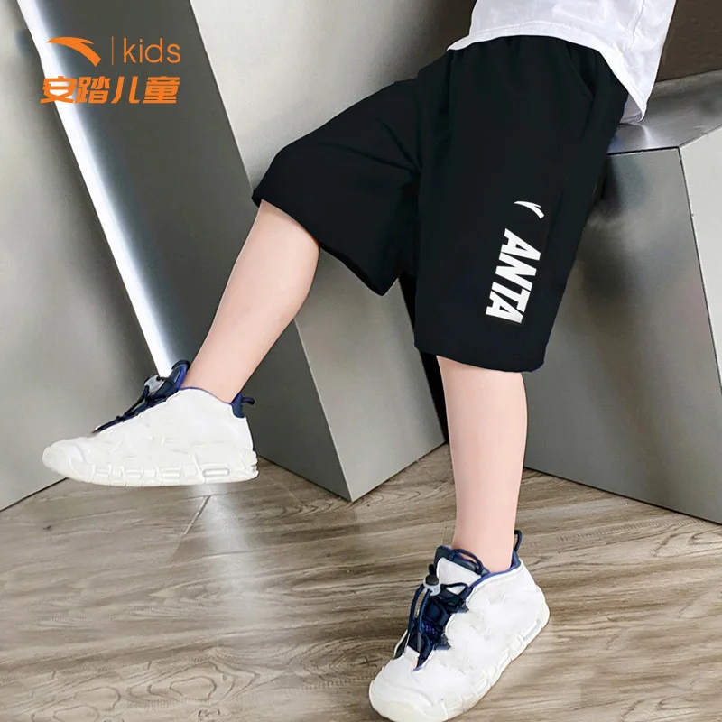 2024 New Boys' Shorts Summer Sweatpants Children's Fried Street Trend Five-point Pants Summer Wear Black Thin Fashion Pants