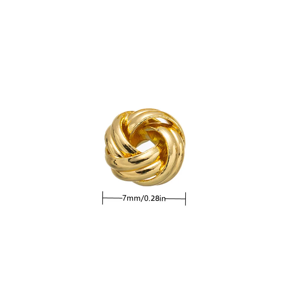 5/10Pcs 14K Golden Plated Brass Weave Round Spacer Beads For DIY Handmade Bracelets Necklaces Jewelry Accessories Wholesale