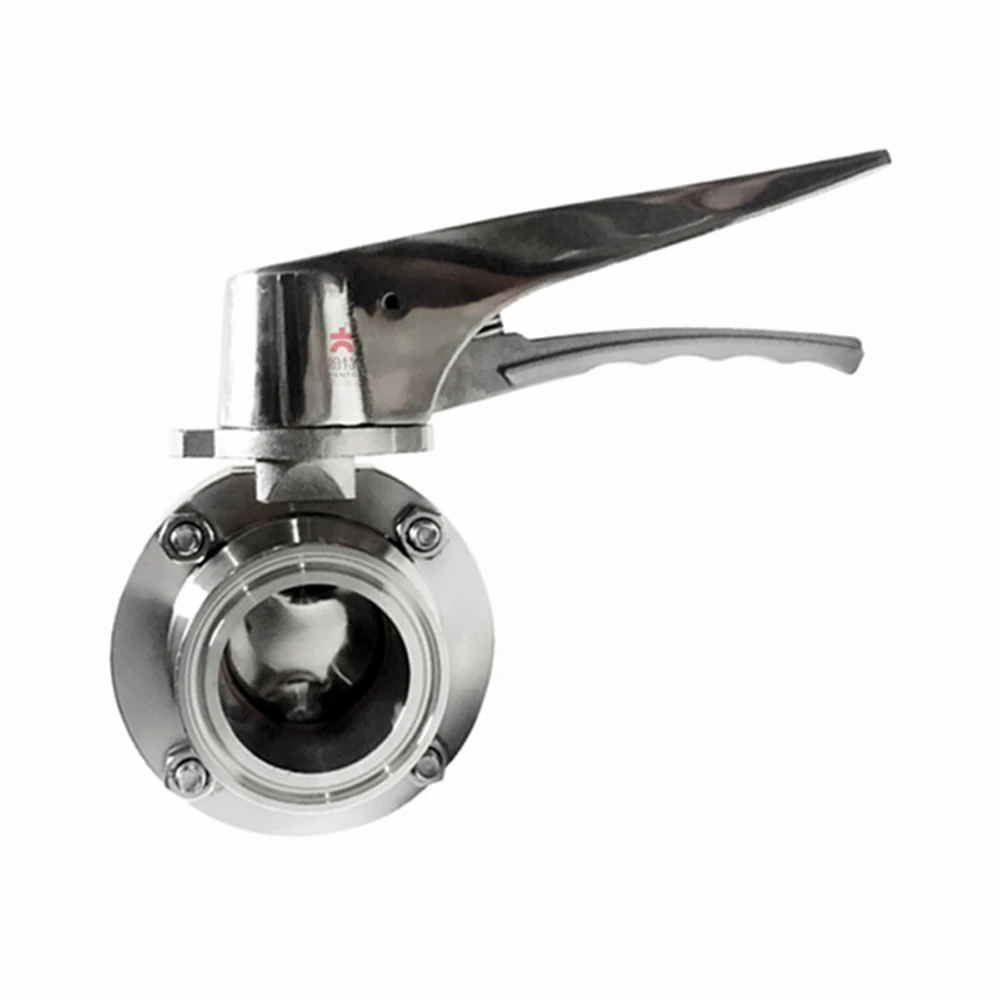 Imagem -04 - Tri Clamp Sanitária Butterfly Squeeze Trigger Flow Control Valve Sus 304 Aço Inoxidável 19 25 32 38 45 51 mm Pipe od x 1.5 2