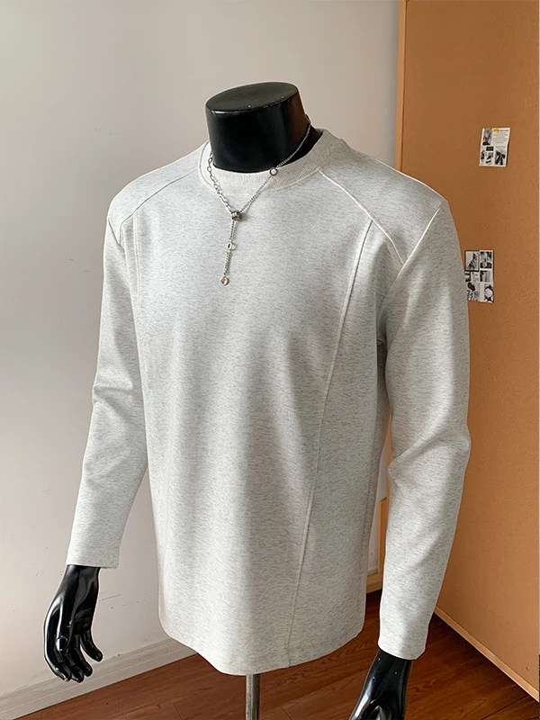 

Мужская футболка с длинным рукавом в американском стиле, деконструированная, весенняя, плотная (280 г), для ношения под одеждой, базовая, мужская толстовка с капюшоном