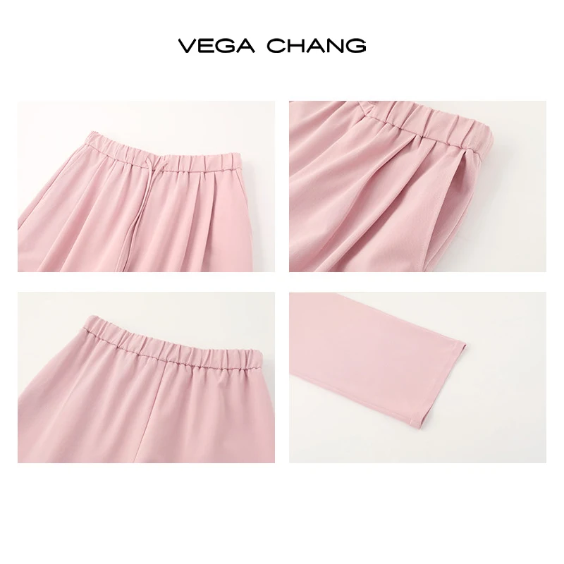 Vega Chang Spring and Autumn New Women's Casual Pants Drawstring Elastic Loose Drapey Long Pants