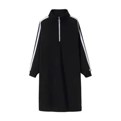 140 Kg Loose Fallow Long Sleeve Can Be Worn Outside Thin Zipper Dresses Comfort Zipper Autumn Long Style Nightdress Fat Girl