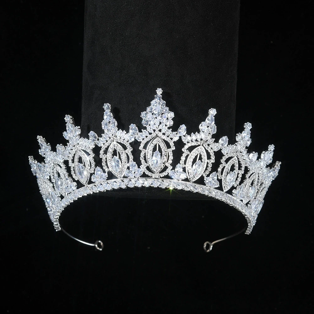 Luxury Cubic Bridal Wedding Crown Royal Ball Performance Hair Accessory Photography Portrait Atmosphere Crown
