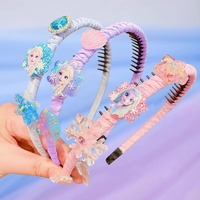 Anime Figures Disney Frozen Cartoon Children's Hairwear Elsa Anna Doll Hair Accessories Headband Makeup KIds Hairband Toys Gifts