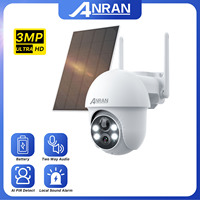 ANRAN 2K Solar Camera Wifi Outdoor 3MP Wireless Surveillance Cameras With Solar Panel Recharge Battery PIR Human Detection