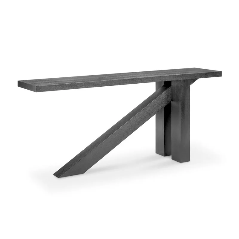 

Italian minimalist solid wood entrance table, modern furniture small apartment villa entrance table