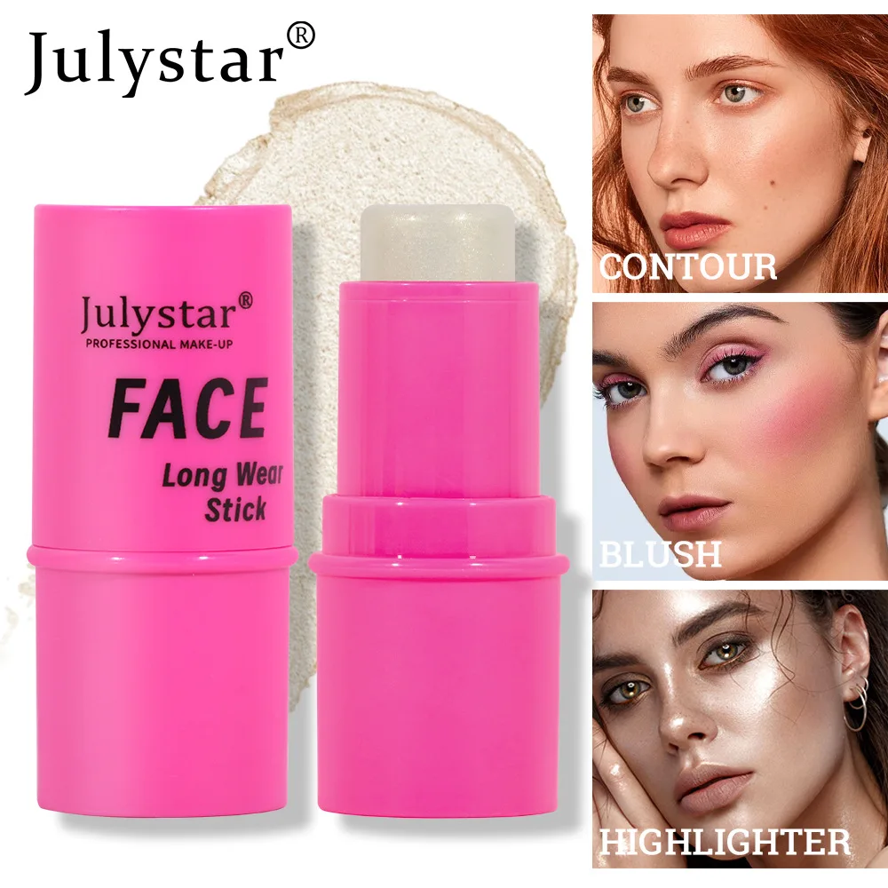 Julystar 6 Kleur Oogschaduw Stick Multi Functionele Hoogglans Contouren Gezicht Lichaam Make-Up Cosmetische Basiscrème Blusher