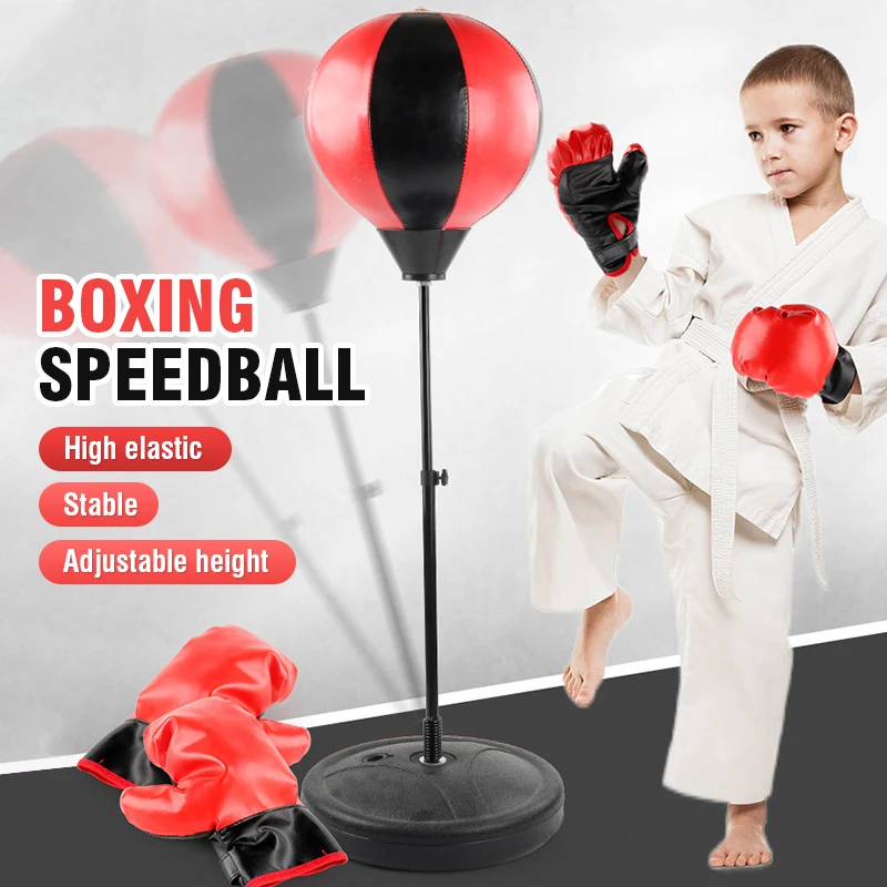 Kinder Boxen Set Einstellbare Höhe Stanzen Ball Spielzeug Geschwindigkeit Boxen Sport Set Indooer Kampfspiel Mit Handschuhe Jungen Geschenk