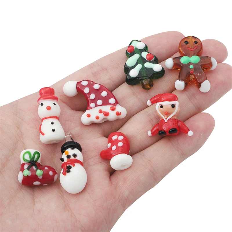 

Handmade Christmas Decoration X'mas Tree Snowman Santa Claus Beads For DIY Jewelry Making Necklace Bracelet Accessories