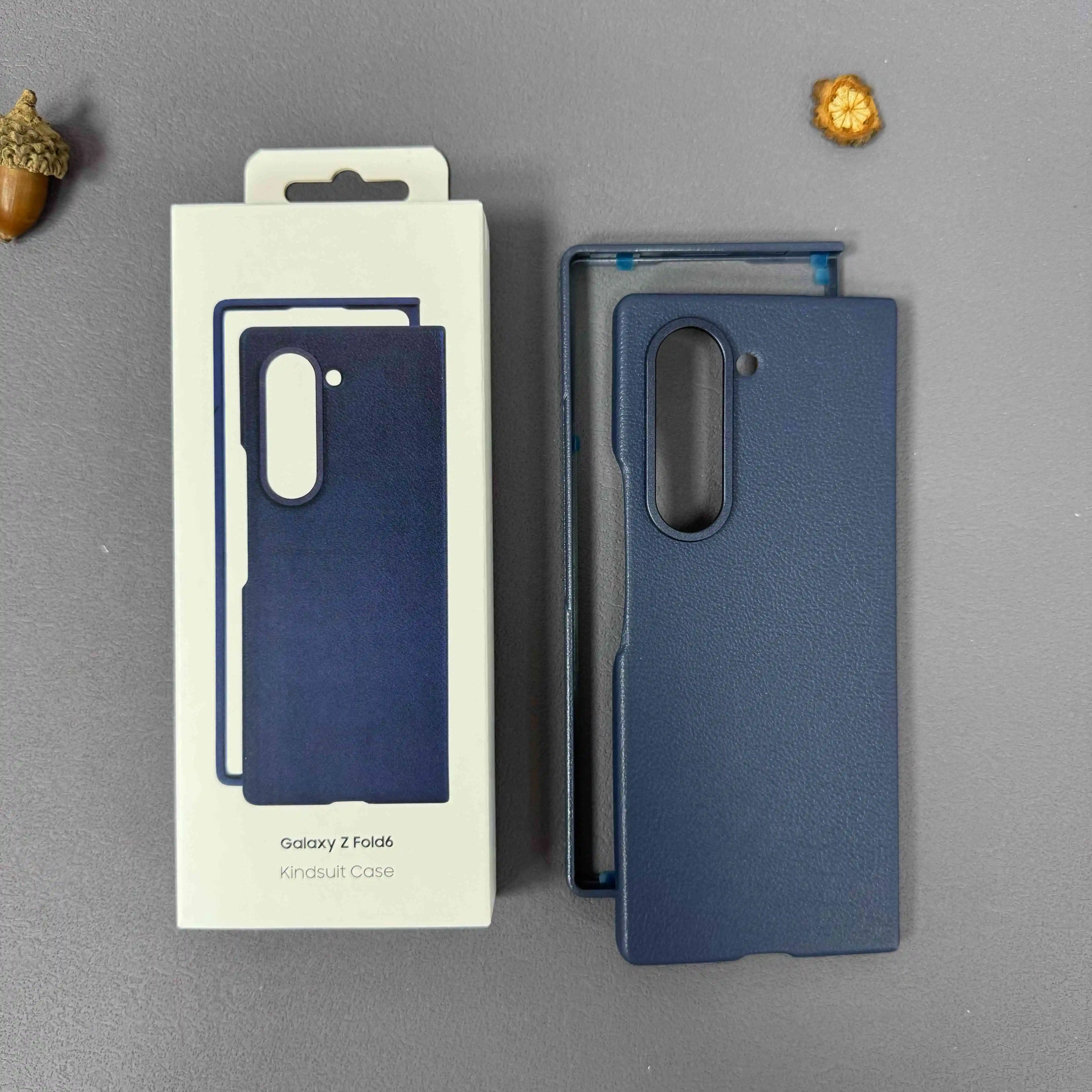 

Premieum High-end Genuine Leather Case For Samsung Galaxy Z Fold 7 5G ZFold 6 Protective Len Camera Bumper Business Hard Cover