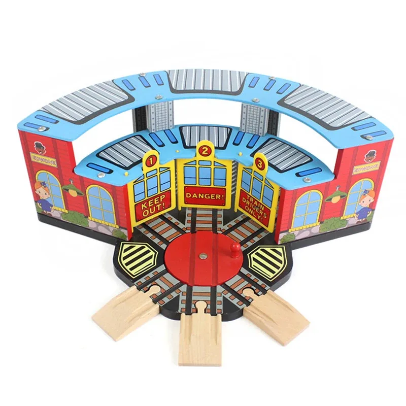 

TOPMAYA Wooden Track Magnetic Train Toy Wooden Track Scene Accessories Garage Parking Combination Assembled Children's Toys PD53