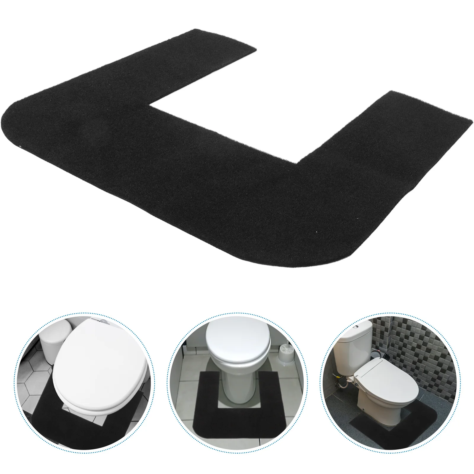 

Toilet Mat U Shape Soft Materials Anti-Slip Design Superior Absorbency Easy to Clean Versatile Use for Bathrooms