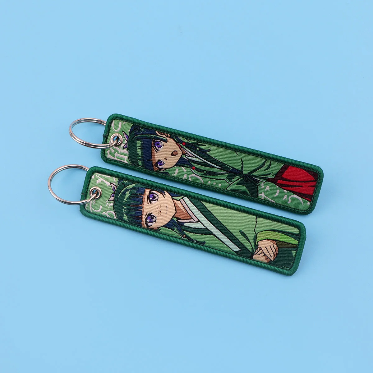 Cute Girls Embroidered Keychains, Anime Couple Design