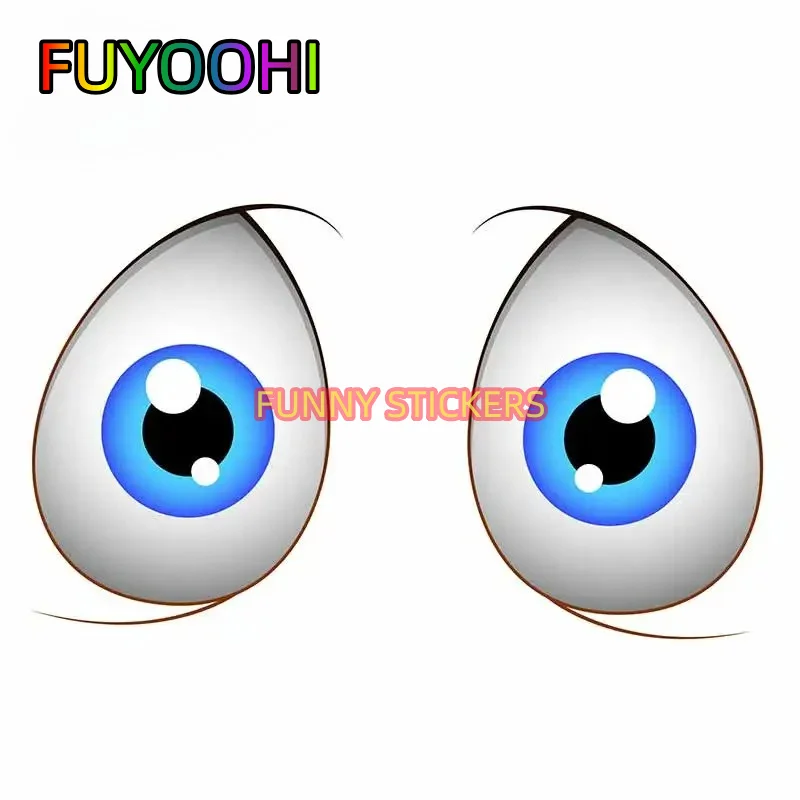 FUYOOHI Free Scared Eyes Waterproof Vinyl Car Stickers Sunscreen Scratch Proof Glue Sticker Decal Decoration