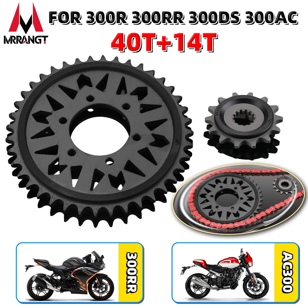 

MRRANGT For Voge 300 Sprocket Kit 14T Front 40T Rear Motorcycle Sprocket Set for 300R, 300RR, 300DS, 300AC