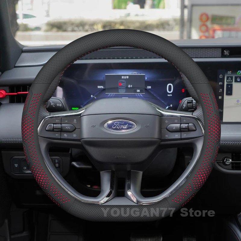 

Leather Car Steering Wheel Cover For Ford Mondeo MK3 MK4 MK5 Non-slip Auto Steering Wheel Ford Mondeo Accessories 2025
