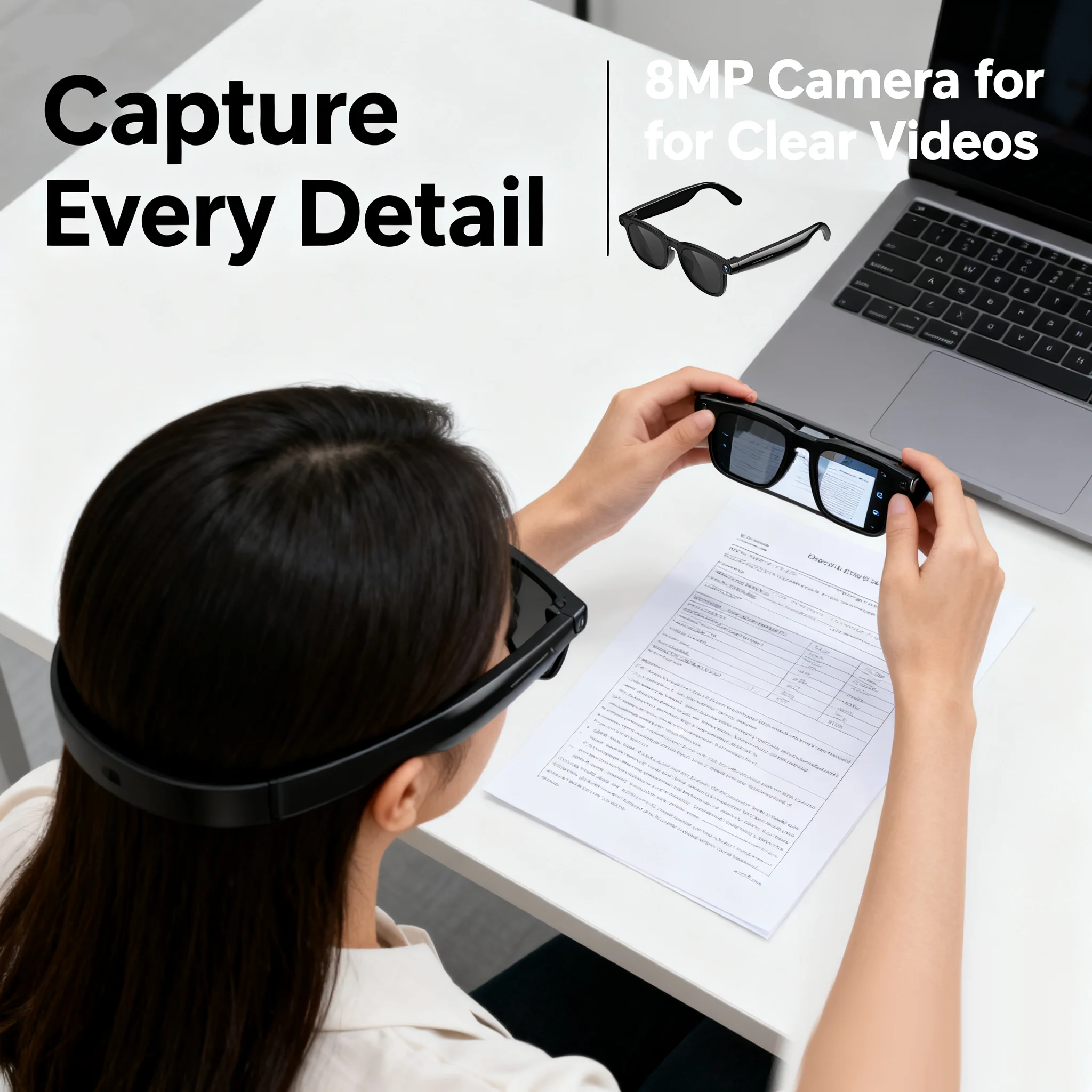 

Upgraded V3 Smart Sunglasses Hands-Free 8MP Video Bluetooth Calls Voice Wake ChatGPT Music Playback AI Powered