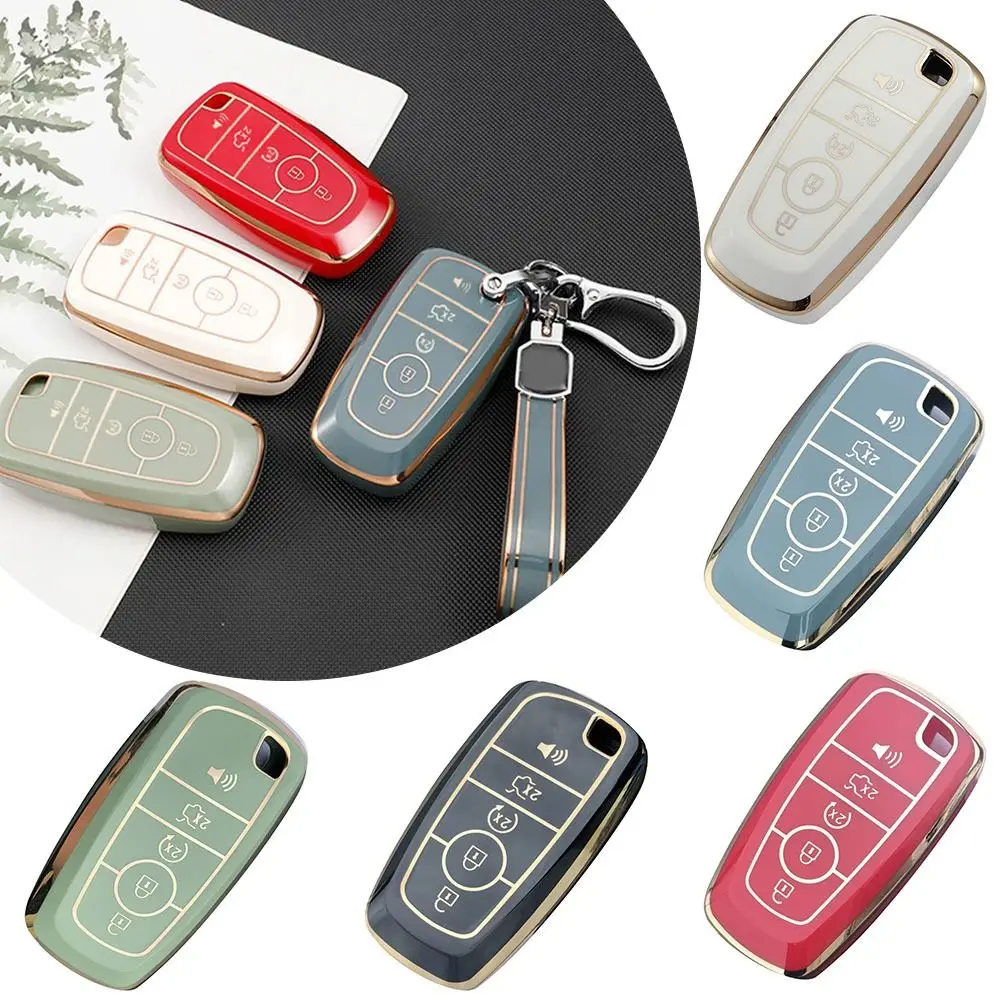 Soft TPU Car Key Case Cover Shell Holder For Ford Fusion Mustang Explorer F150 F250 F350 Eco Sport Edge S-MAX Ranger Mondeo 2022