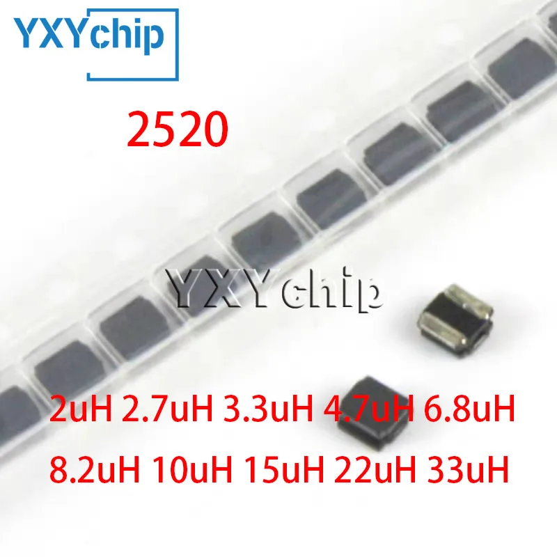 20pcs 1008 מגן מגנטי smd 2520 2.2uh 2.7h 3.34.7h 6.8h 8.2h 10uh