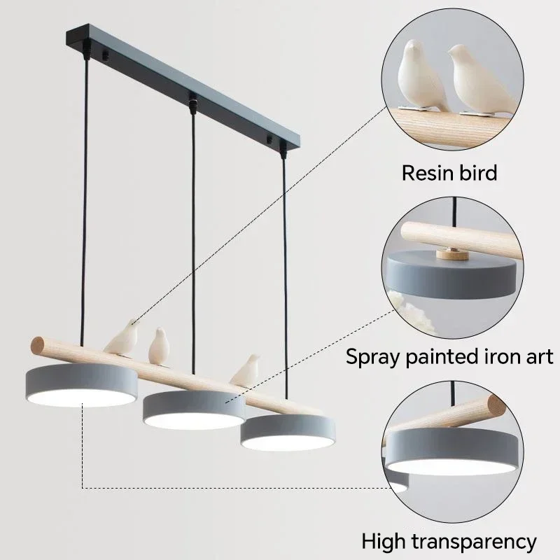 DINDALLED Modern LED Pendant Light Chandelier for Living Dining Bedroom Ceiling Indoor Home Decor