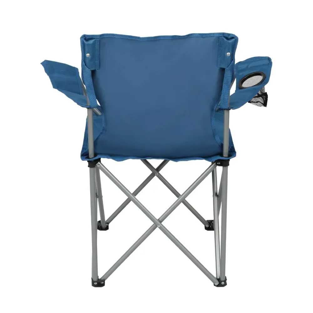 Quad Folding Camp Chair with Cup Holder, Vibrant Blue, Adult image 4