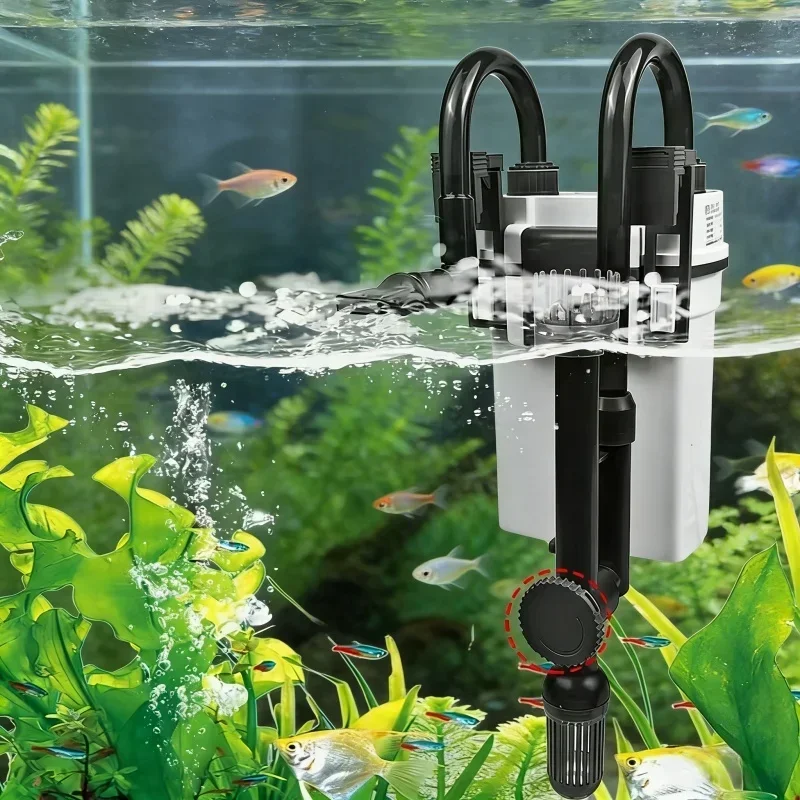 Wall-mounted Aquarium Waterfall Filter External Hanging Water Pump Small Circulation Filter Oil Film Remover Fish Tank Canister