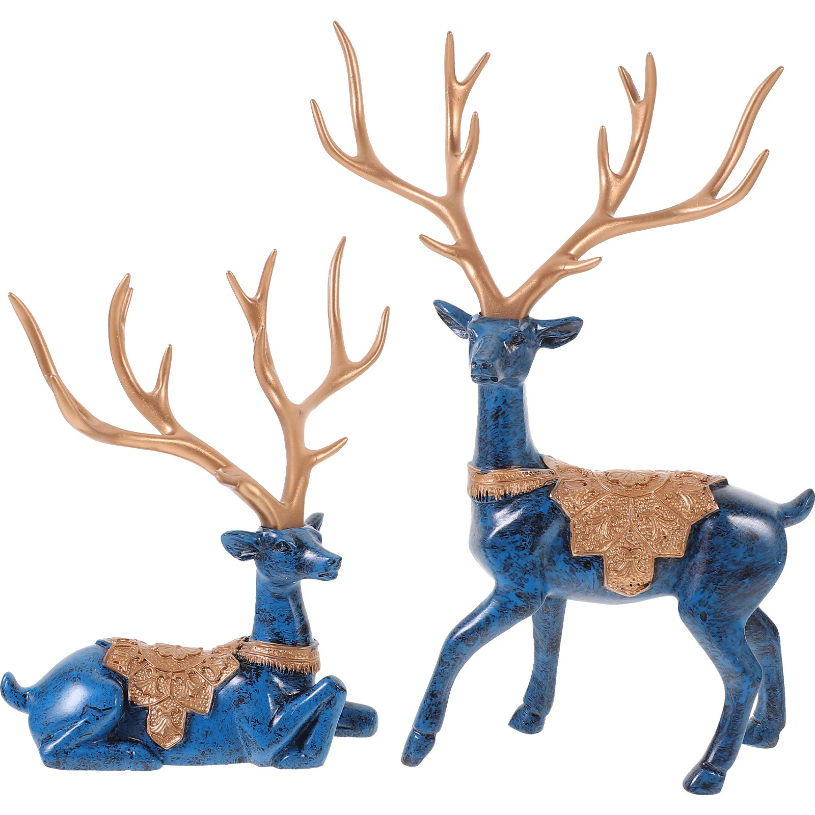 

1Pair Resin Reindeer Statue Modern Home Decor Decorative Deer Ornament for Living Room Garden Christmas Shelf Decoration